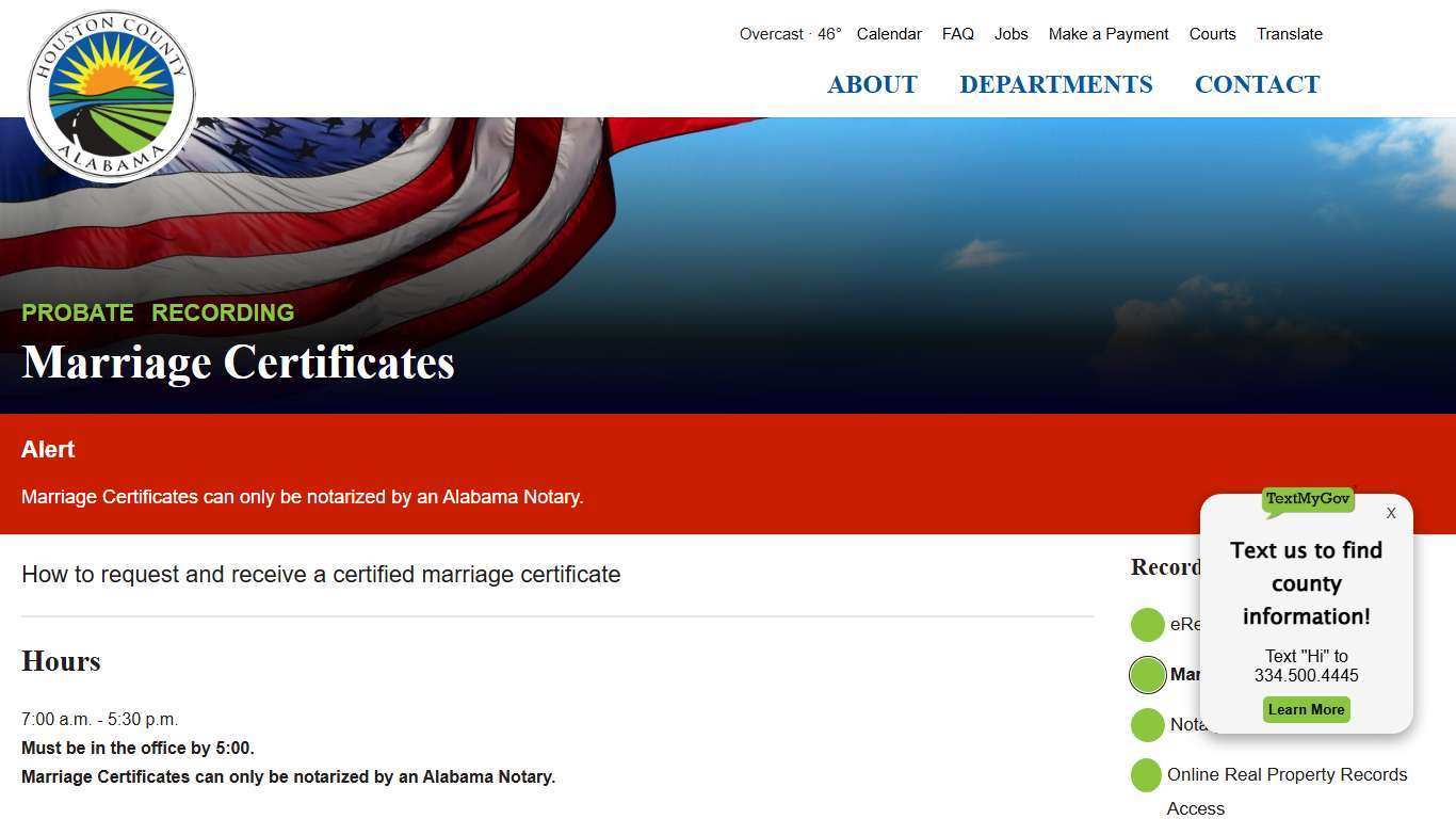 Marriage Certificates - County Government - Houston County, AL